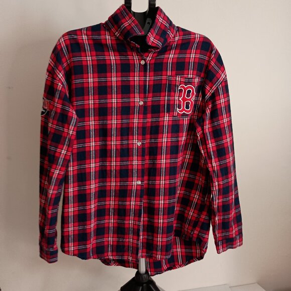 Red Sox Plaid Flannel Big Lettering Mens XL - Picture 3 of 16